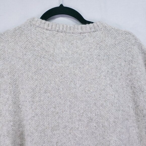 Ann Taylor LOFT Bobble Poncho Sweater Knit Oversized Wool Blend Beige M/L - Picture 11 of 11